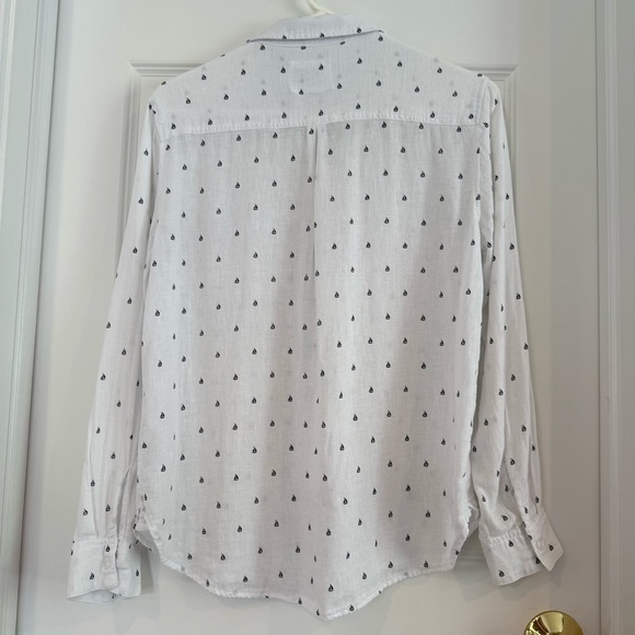 Rails Charli Black Mini Sailboats Button Down Shirt Linen Blend Size XS - Picture 3 of 9